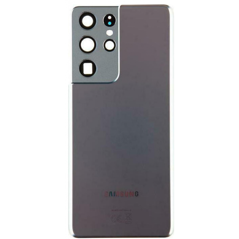 Καπάκι Μπαταρίας Samsung Galaxy S21 Ultra 5G SM-G998B Phantom Silver with Camera Glass