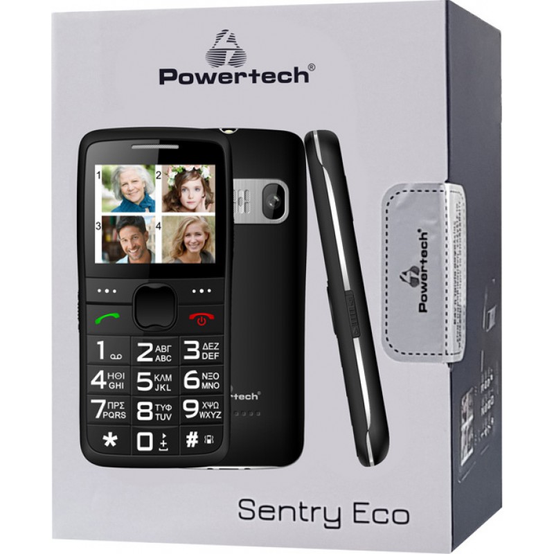 POWERTECH Sentry Eco PTM-18 Dual Sim, SOS με Φακό Black