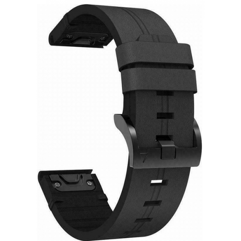 Ανταλλακτικό λουράκι Quickfit Genuine Leather Garmin Fenix 3/5x/3HR/5X Plus/6x/6x Pro/7x Needle Pattern Black (26mm) Ανταλλακτικό λουράκι Quickfit Genuine Leather Garmin Fenix 3/5x/3HR/5X Plus/6x/6x Pro/7x Needle Pattern Black (26mm)