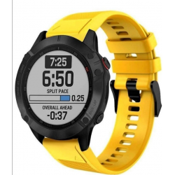 Ανταλλακτικό λουράκι QuickFit Garmin Fenix 3/5x/3HR/5X Plus/6x/6x Pro/7x Textured Yellow (26mm) ΟΕΜ