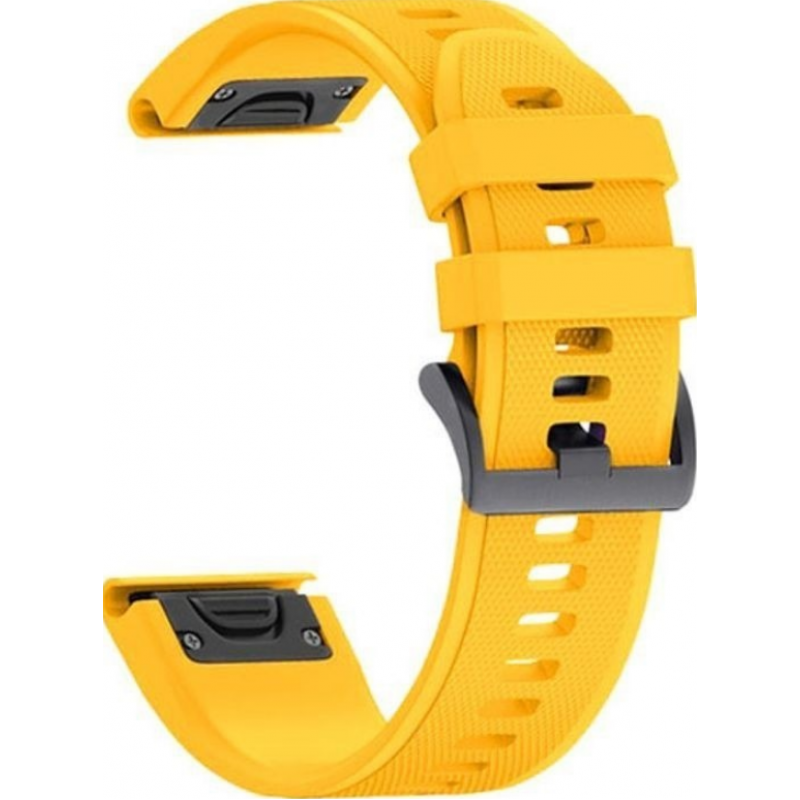 Ανταλλακτικό λουράκι QuickFit Garmin Fenix 3/5x/3HR/5X Plus/6x/6x Pro/7x Textured Yellow (26mm) ΟΕΜ