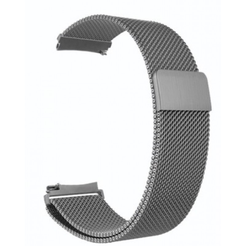 Ανταλλακτικό λουράκι QuickFit Milanese Band Grey για Samsung Galaxy Watch3(45mm)/Watch(46mm)/Huawei Watch 3 (46mm)/ Watch 3 Pro (48mm)/GT 2/Pro/Honor GS Pro/Amazfit GTR 3 (46mm)/GTR 3 Pro/GTR(47mm)/ Stratos 3(48mm) (22mm)