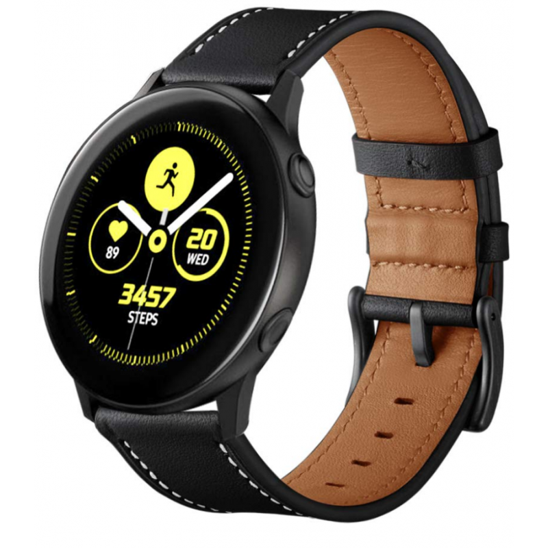 Ανταλλακτικό λουράκι Genuine Leather Black Buckle Black για Samsung Galaxy Watch5 (40mm & 42mm)/Watch4 (40mm & 44mm)/ Watch4 Classic (42mm & 46mm)/ Watch3(41mm)/Active 2(40/44mm)/Amazfit GTS 3 (43mm)/GTR(42mm) (20mm) Ανταλλακτικό λουράκι Genuine Leather Black Buckle Black για Samsung Galaxy Watch5 (40mm & 42mm)/Watch4 (40mm & 44mm)/ Watch4 Classic (42mm & 46mm)/ Watch3(41mm)/Active 2(40/44mm)/Amazfit GTS 3 (43mm)/GTR(42mm) (20mm)