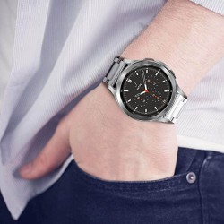 Ανταλλακτικό λουράκι QuickFit Stainless Steel Silver για Samsung Galaxy Watch5 (40mm & 42mm)/Watch4 (40mm & 44mm)/ Watch4 Classic (42mm & 46mm)/ Watch3(41mm)/Active 2(40/44mm)/Amazfit GTS 3 (43mm)/GTR(42mm) (20mm)