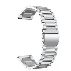 Ανταλλακτικό λουράκι QuickFit Stainless Steel Silver για Samsung Galaxy Watch5 (40mm & 42mm)/Watch4 (40mm & 44mm)/ Watch4 Classic (42mm & 46mm)/ Watch3(41mm)/Active 2(40/44mm)/Amazfit GTS 3 (43mm)/GTR(42mm) (20mm)