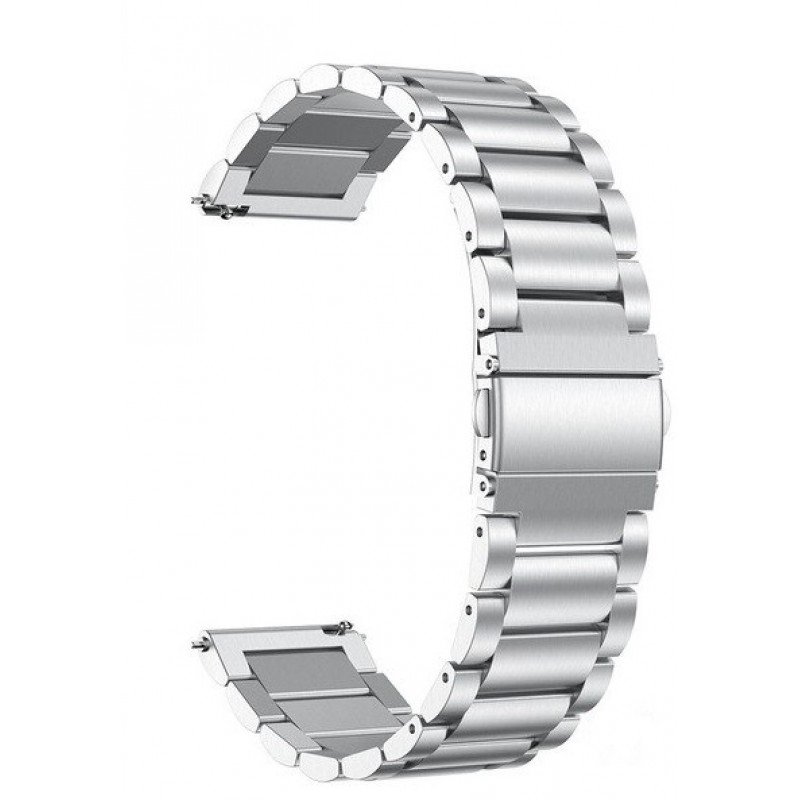 Ανταλλακτικό λουράκι QuickFit Stainless Steel Silver για Samsung Galaxy Watch5 (40mm & 42mm)/Watch4 (40mm & 44mm)/ Watch4 Classic (42mm & 46mm)/ Watch3(41mm)/Active 2(40/44mm)/Amazfit GTS 3 (43mm)/GTR(42mm) (20mm)