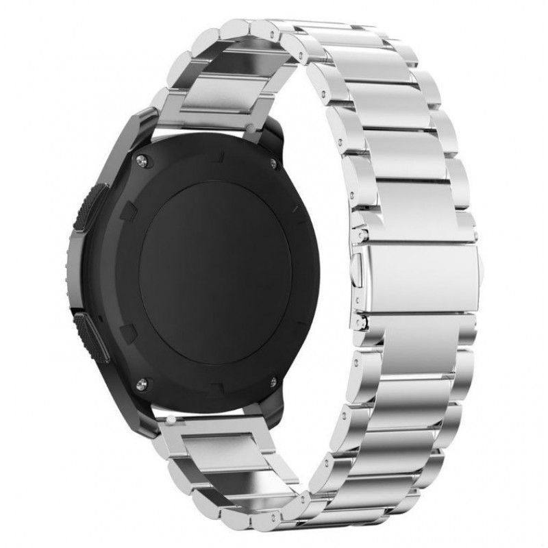 Ανταλλακτικό λουράκι QuickFit Stainless Steel Silver για Samsung Galaxy Watch5 (40mm & 42mm)/Watch4 (40mm & 44mm)/ Watch4 Classic (42mm & 46mm)/ Watch3(41mm)/Active 2(40/44mm)/Amazfit GTS 3 (43mm)/GTR(42mm) (20mm)