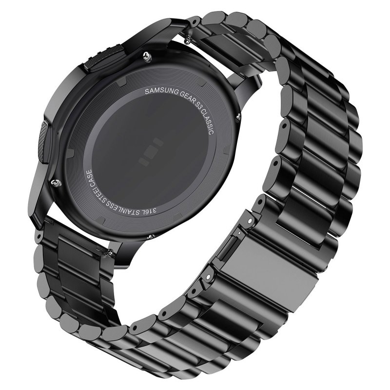 Ανταλλακτικό λουράκι QuickFit Stainless Steel Black για Samsung Galaxy Watch5 (40mm & 42mm)/Watch4 (40mm & 44mm)/ Watch4 Classic (42mm & 46mm)/ Watch3(41mm)/Active 2(40/44mm)/Amazfit GTS 3 (43mm)/GTR(42mm) (20mm)