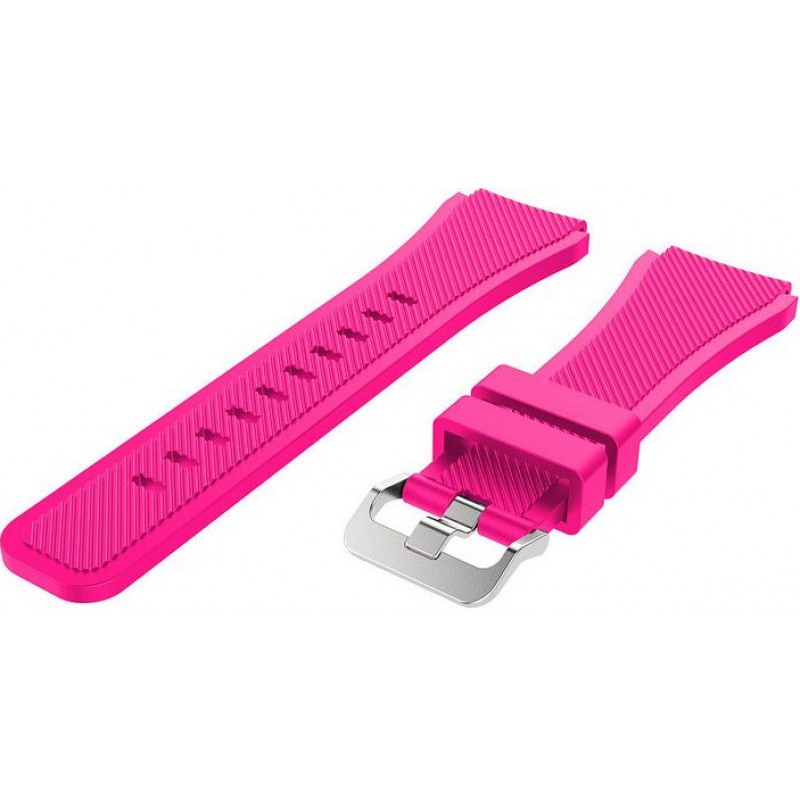 Ανταλλακτικό λουράκι QuickFit Striped Silicone Hot Pink για Samsung Galaxy Watch3(45mm)/Watch(46mm)/Huawei Watch 3 (46mm)/ Watch 3 Pro (48mm)/GT 2/Pro/Honor GS Pro/Amazfit GTR 3 (46mm)/GTR 3 Pro/GTR(47mm)/ Stratos 3(48mm) (22mm)