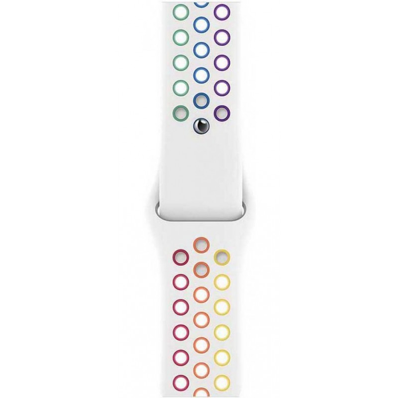 Ανταλλακτικό λουράκι QuickFit Pride Rainbow White για Samsung Galaxy Watch5 (40mm & 42mm)/Watch4 (40mm & 44mm)/ Watch4 Classic (42mm & 46mm)/ Watch3(41mm)/Active 2(40/44mm)/Amazfit GTS 3 (43mm)/GTR(42mm) (20mm)