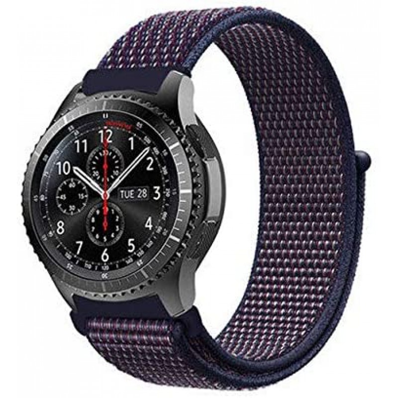 Ανταλλακτικό λουράκι QuickFit Nylon Midnight Blue για Samsung Galaxy Watch3(45mm)/Watch(46mm)/Huawei Watch 3 (46mm)/ Watch 3 Pro (48mm)/GT 2/Pro/Honor GS Pro/Amazfit GTR 3 (46mm)/GTR 3 Pro/GTR(47mm)/ Stratos 3(48mm) (22mm)