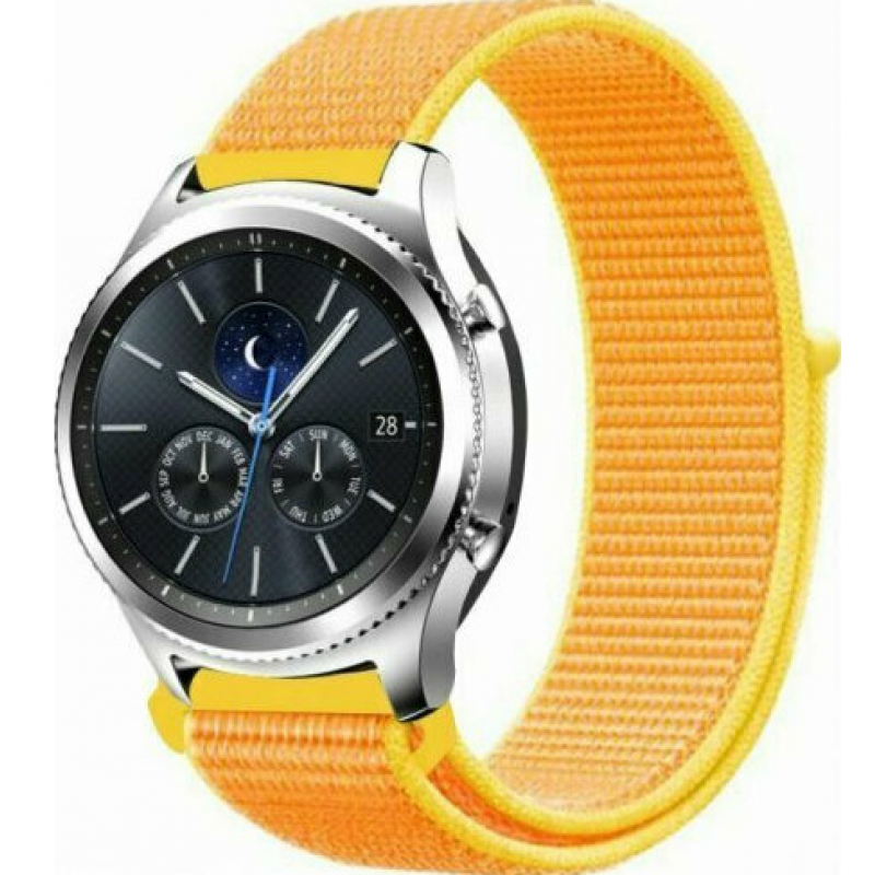 Ανταλλακτικό λουράκι QuickFit Nylon Canary Yellow για Samsung Galaxy Watch3(45mm)/Watch(46mm)/Huawei Watch 3 (46mm)/ Watch 3 Pro (48mm)/GT 2/Pro/Honor GS Pro/Amazfit GTR 3 (46mm)/GTR 3 Pro/GTR(47mm)/ Stratos 3(48mm) (22mm)