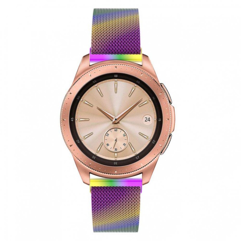 Ανταλλακτικό λουράκι QuickFit Milanese Band Holographic Rainbow για Samsung Galaxy Watch5 (40mm & 42mm)/Watch4 (40mm & 44mm)/ Watch4 Classic (42mm & 46mm)/ Watch3(41mm)/Active 2(40/44mm)/Amazfit GTS 3 (43mm)/GTR(42mm) (20mm)