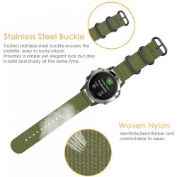 Ανταλλακτικό λουράκι QuickFit Three Buckle Green για Samsung Galaxy Watch5 (40mm & 42mm)/Watch4 (40mm & 44mm)/ Watch4 Classic (42mm & 46mm)/ Watch3(41mm)/Active 2(40/44mm)/Amazfit GTS 3 (43mm)/GTR(42mm) (20mm)