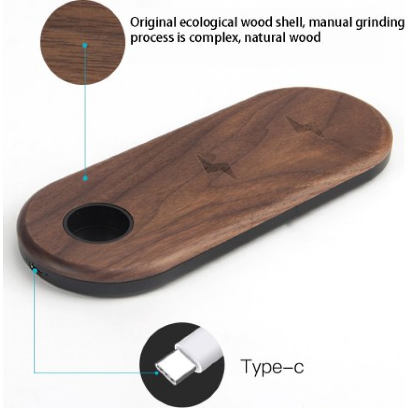 Βάση Ασύρματης Φόρτισης 3in1 Wooden Wireless Fast Charging Station Walnut (iOS) Βάση Ασύρματης Φόρτισης 3in1 Wooden Wireless Fast Charging Station Walnut (iOS)