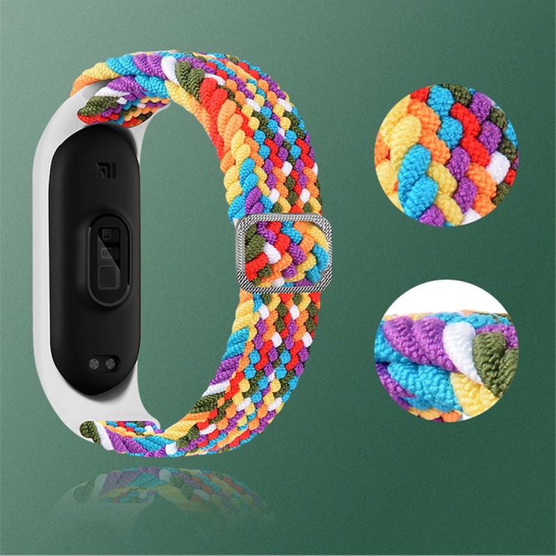 Ανταλλακτικό λουράκι Xiaomi Mi Band 5/6 Silicone Braided Loop Rainbow