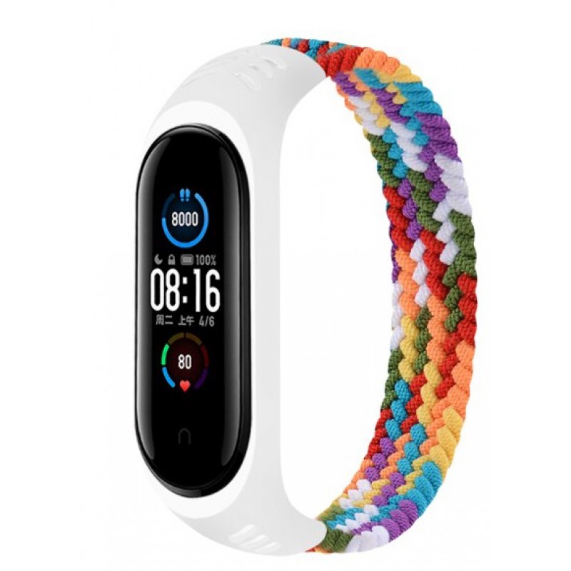 Ανταλλακτικό λουράκι Xiaomi Mi Band 5/6 Silicone Braided Loop Rainbow