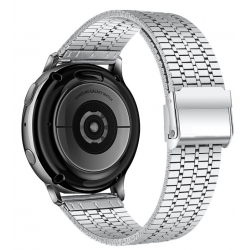 Ανταλλακτικό λουράκι Stainless Steel Seven Beads Dual Buckle Silver για Samsung Galaxy Watch3(45mm)/Watch(46mm)/Huawei Watch 3 (46mm)/ Watch 3 Pro (48mm)/GT 2/Pro/Honor GS Pro/Amazfit GTR 3 (46mm)/GTR 3 Pro/GTR(47mm)/ Stratos 3(48mm) (22mm)