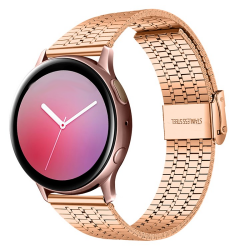 Ανταλλακτικό λουράκι Stainless Steel Seven Beads Dual Buckle Rose Gold για Samsung Galaxy Watch3(45mm)/Watch(46mm)/Huawei Watch 3 (46mm)/ Watch 3 Pro (48mm)/GT 2/Pro/Honor GS Pro/Amazfit GTR 3 (46mm)/GTR 3 Pro/GTR(47mm)/ Stratos 3(48mm) (22mm)