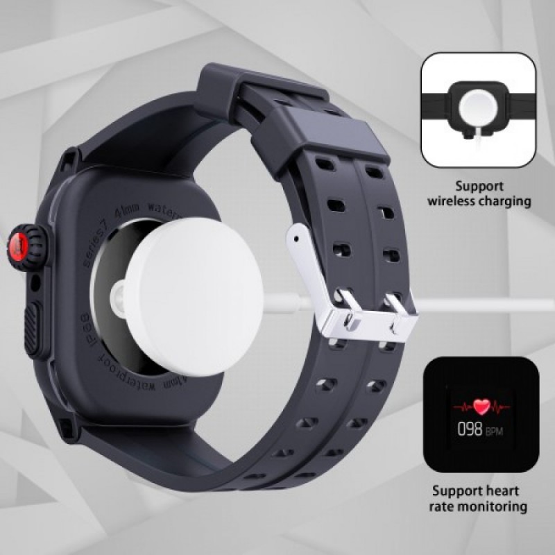 Ανταλλακτικό Λουράκι & Αδιάβροχη θήκη Shellbox by Redpepper Apple Watch Series 7/8 (45mm) Black