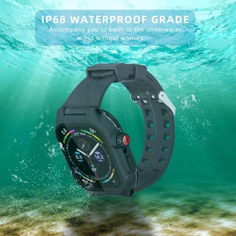 Ανταλλακτικό Λουράκι & Αδιάβροχη θήκη Shellbox by Redpepper Apple Watch Series 7/8 (45mm) Black