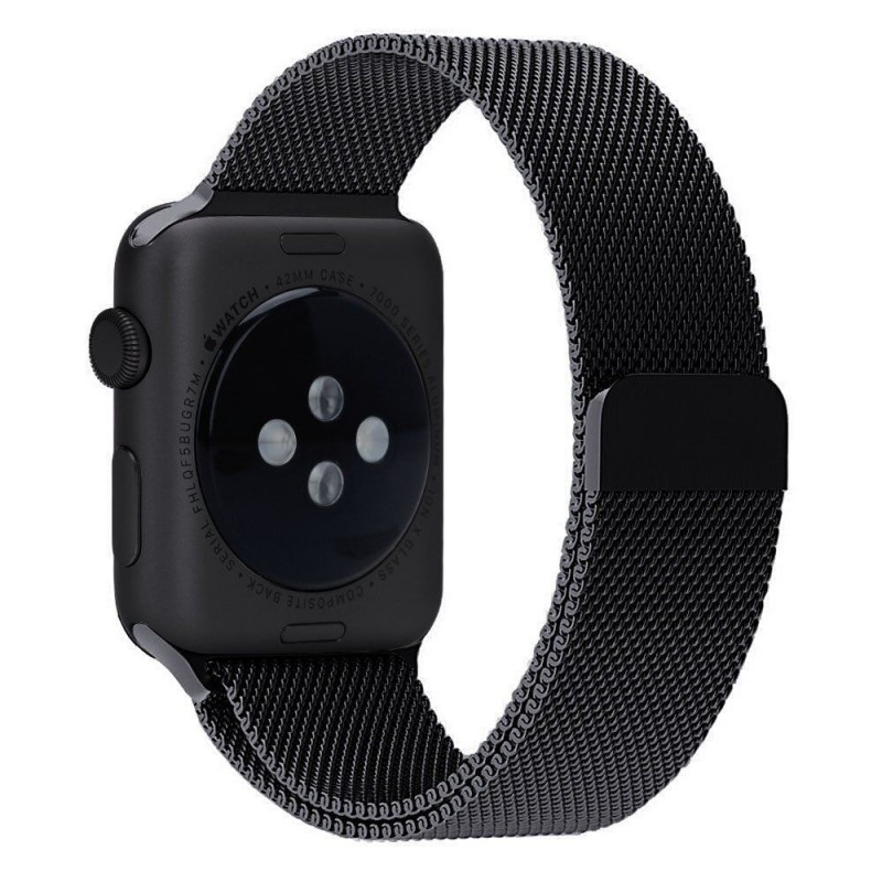 Ανταλλακτικό λουράκι QuickFit Milanese Band Apple Watch 1/2/3/4/5/6/SE/7 (38/40/41mm) Black