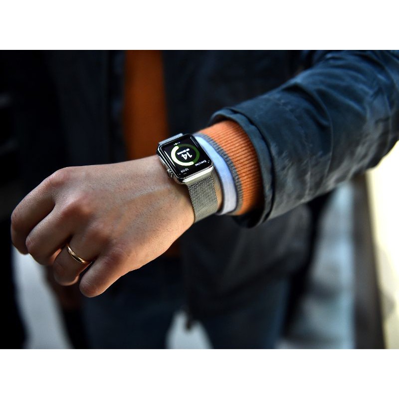 Ανταλλακτικό λουράκι QuickFit Milanese Band Apple Watch 1/2/3/4/5/6/SE/7 (38/40/41mm) Black