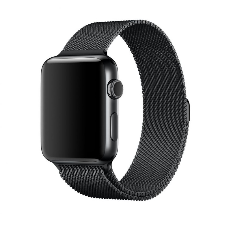 Ανταλλακτικό λουράκι QuickFit Milanese Band Apple Watch 1/2/3/4/5/6/SE/7 (38/40/41mm) Black