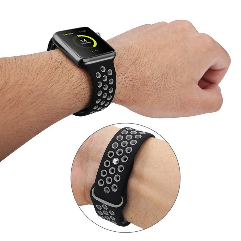 Ανταλλακτικό λουράκι QuickFit Apple Watch 1/2/3/4/5/6/SE/7/8 (42/44/45/49mm) Softband Black/Lime Ανταλλακτικό λουράκι QuickFit Apple Watch 1/2/3/4/5/6/SE/7/8 (42/44/45/49mm) Softband Black/Lime