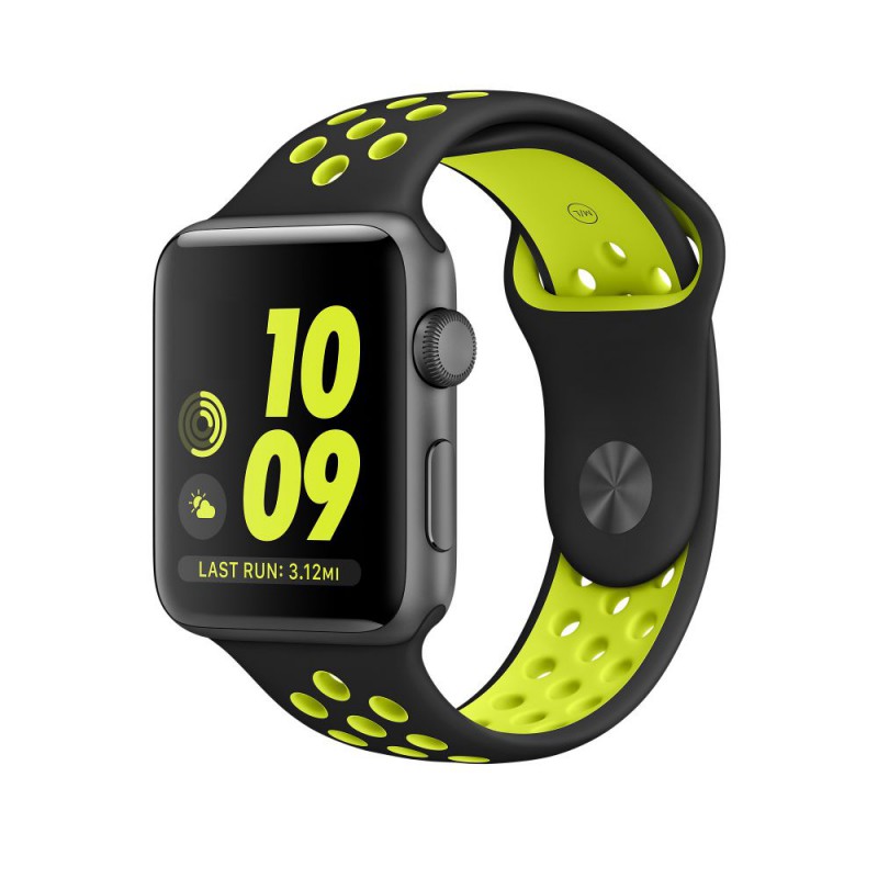 Ανταλλακτικό λουράκι QuickFit Apple Watch 1/2/3/4/5/6/SE/7/8 (42/44/45/49mm) Softband Black/Lime Ανταλλακτικό λουράκι QuickFit Apple Watch 1/2/3/4/5/6/SE/7/8 (42/44/45/49mm) Softband Black/Lime