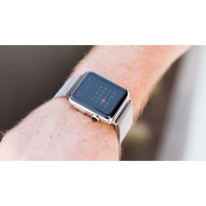 Ανταλλακτικό λουράκι QuickFit Milanese Band Apple Watch 1/2/3/4/5/6/SE/7/8 (42/44/45/49mm) Silver