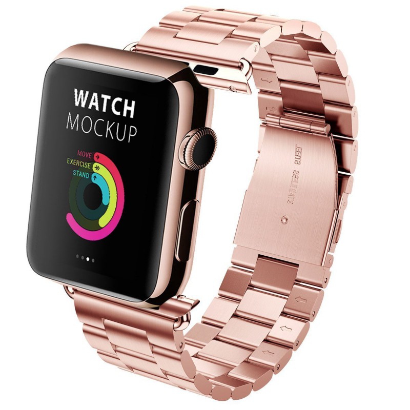 Ανταλλακτικό λουράκι QuickFit Apple Watch 1/2/3/4/5/6/SE/7 (38/40/41mm) Stainless Rose Gold Ανταλλακτικό λουράκι QuickFit Apple Watch 1/2/3/4/5/6/SE/7 (38/40/41mm) Stainless Rose Gold