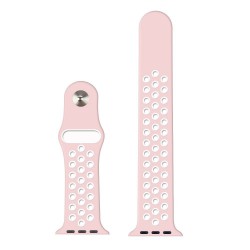 Ανταλλακτικό λουράκι QuickFit Apple Watch 1/2/3/4/5/6/SE/7 (38/40/41mm) Softband Pink/White Ανταλλακτικό λουράκι QuickFit Apple Watch 1/2/3/4/5/6/SE/7 (38/40/41mm) Softband Pink/White