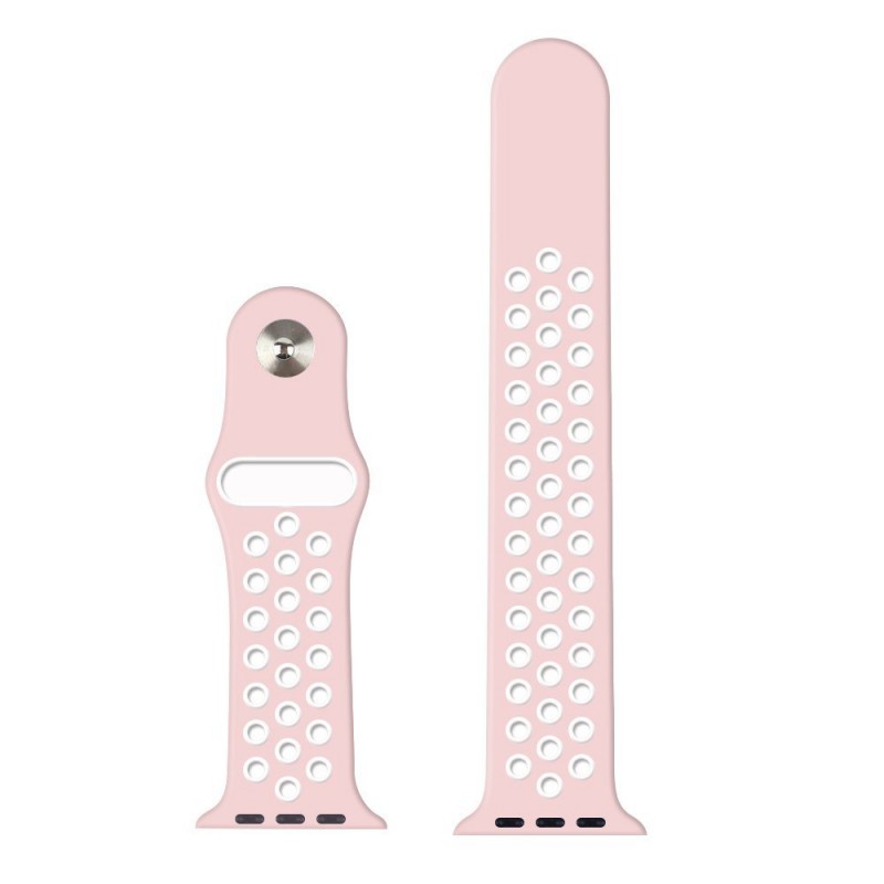 Ανταλλακτικό λουράκι QuickFit Apple Watch 1/2/3/4/5/6/SE/7 (38/40/41mm) Softband Pink/White Ανταλλακτικό λουράκι QuickFit Apple Watch 1/2/3/4/5/6/SE/7 (38/40/41mm) Softband Pink/White