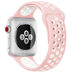 Ανταλλακτικό λουράκι QuickFit Apple Watch 1/2/3/4/5/6/SE/7 (38/40/41mm) Softband Pink/White Ανταλλακτικό λουράκι QuickFit Apple Watch 1/2/3/4/5/6/SE/7 (38/40/41mm) Softband Pink/White