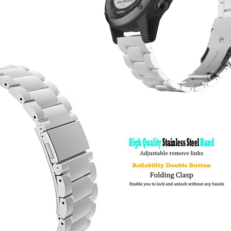 Ανταλλακτικό λουράκι Stainless Garmin Fenix 3/5x/3HR/5X Plus/6x/6x Pro/7x Silver (26mm) Ανταλλακτικό λουράκι Stainless Garmin Fenix 3/5x/3HR/5X Plus/6x/6x Pro/7x Silver (26mm)