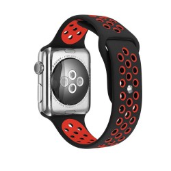 Ανταλλακτικό λουράκι QuickFit Apple Watch 1/2/3/4/5/6/SE/7 (38/40/41mm) Softband Black/Red