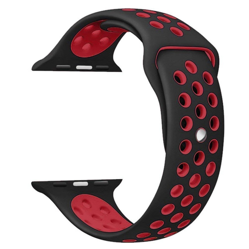 Ανταλλακτικό λουράκι QuickFit Apple Watch 1/2/3/4/5/6/SE/7 (38/40/41mm) Softband Black/Red