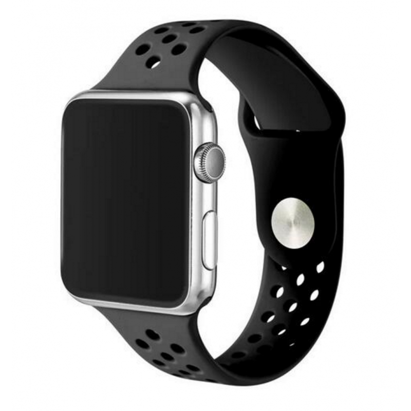 Ανταλλακτικό λουράκι QuickFit Apple Watch 1/2/3/4/5/6/SE/7 (38/40/41mm) Softband Black