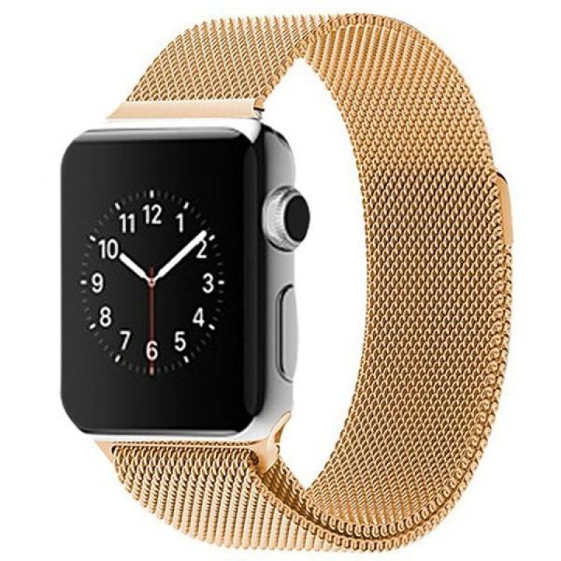 Ανταλλακτικό λουράκι QuickFit Milanese Band Apple Watch 1/2/3/4/5/6/SE/7/8 (42/44/45/49mm) Gold