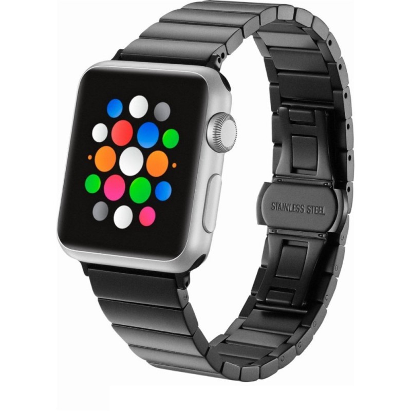 Ανταλλακτικό λουράκι QuickFit  Apple Watch 1/2/3/4/5/6/SE/7 (38/40/41mm) Stainless Linkband Black