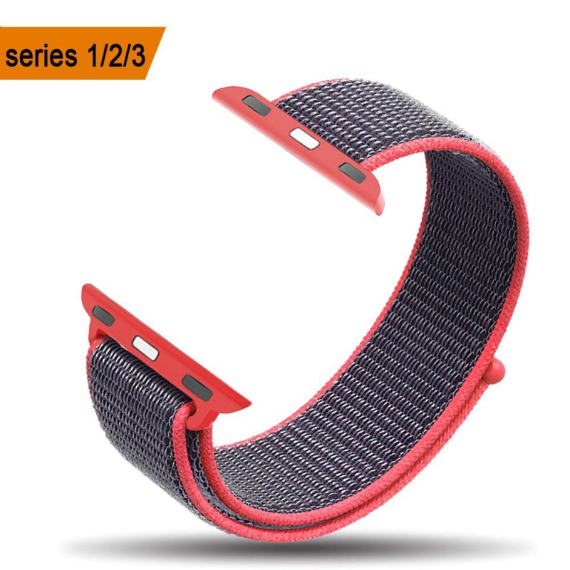 Ανταλλακτικό λουράκι QuickFit Nylon  Apple Watch 1/2/3/4/5/6/SE/7 (38/40/41mm) Electric Pink