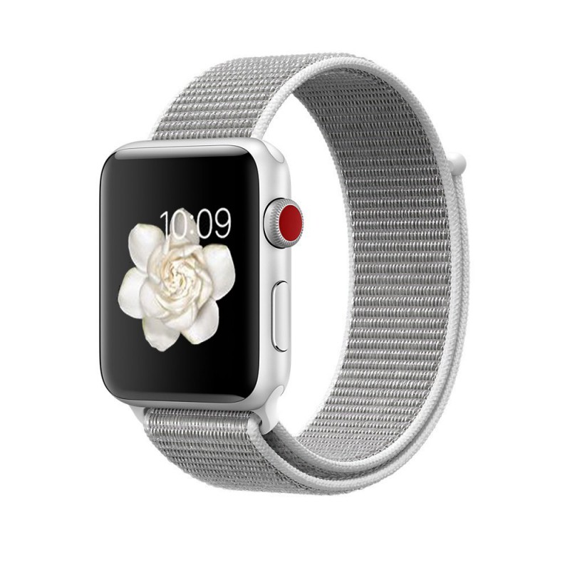 Ανταλλακτικό λουράκι QuickFit Nylon Apple Watch 1/2/3/4/5/6/SE/7/8 (42/44/45/49mm) Silver