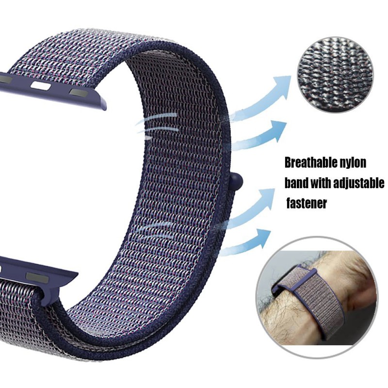 Ανταλλακτικό λουράκι QuickFit Nylon  Apple Watch 1/2/3/4/5/6/SE/7 (38/40/41mm) Dark Blue