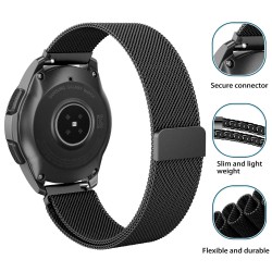 Ανταλλακτικό λουράκι QuickFit Garmin Fenix 5s/Fenix 5S Plus/Fenix 6S/Fenix 6S Pro/Fenix 7S / Fenix 8 (43mm)S (20mm) Milanese Band Black