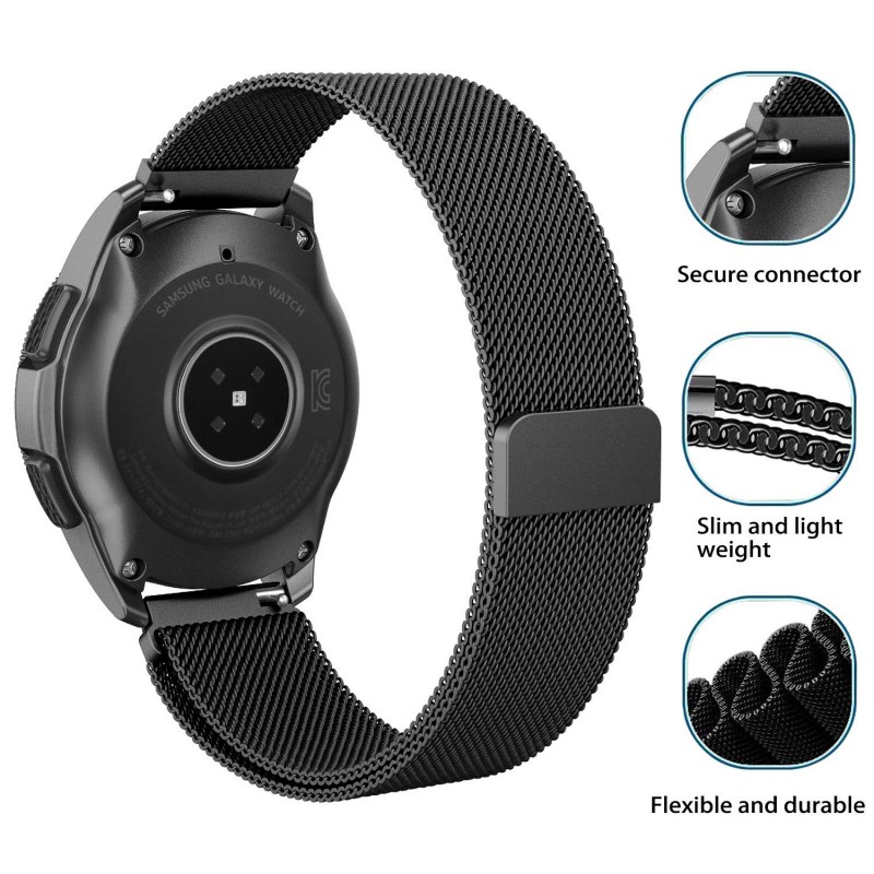 Ανταλλακτικό λουράκι QuickFit Garmin Fenix 5s/Fenix 5S Plus/Fenix 6S/Fenix 6S Pro/Fenix 7S / Fenix 8 (43mm)S (20mm) Milanese Band Black