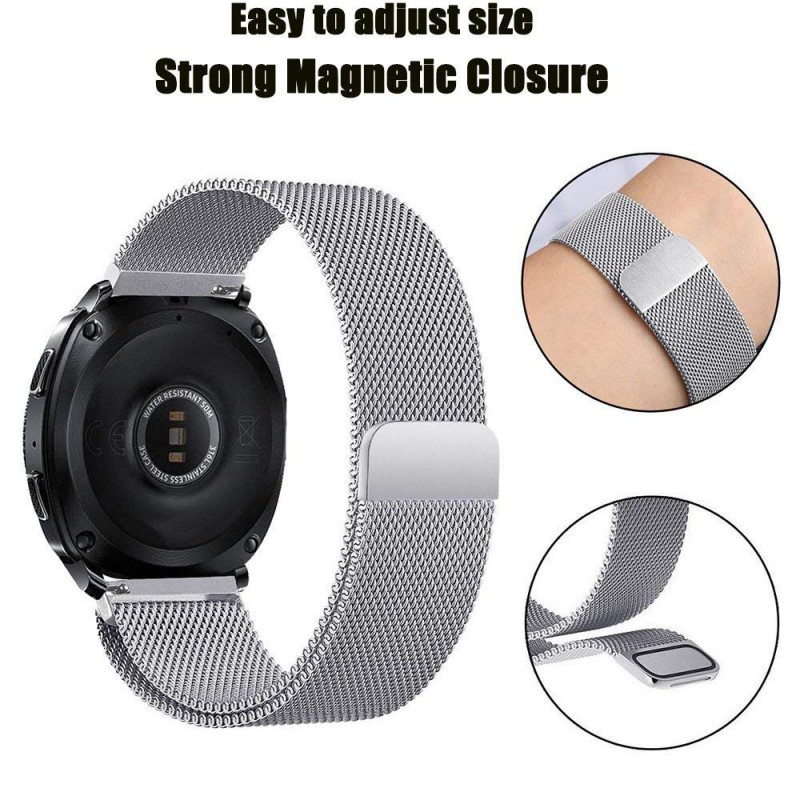 Ανταλλακτικό λουράκι QuickFit Garmin Fenix 5s/Fenix 5S Plus/Fenix 6S/Fenix 6S Pro/Fenix 7S / Fenix 8 (43mm) (20mm) Milanese Band Silver OEM