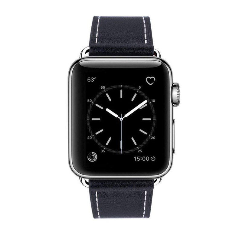 Ανταλλακτικό λουράκι QuickFit Leather Apple Watch 1/2/3/4/5/6/SE/7/8 (42/44/45/49mm) Black