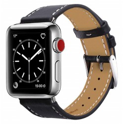 Ανταλλακτικό λουράκι QuickFit Leather Apple Watch 1/2/3/4/5/6/SE/7/8 (42/44/45/49mm) Black
