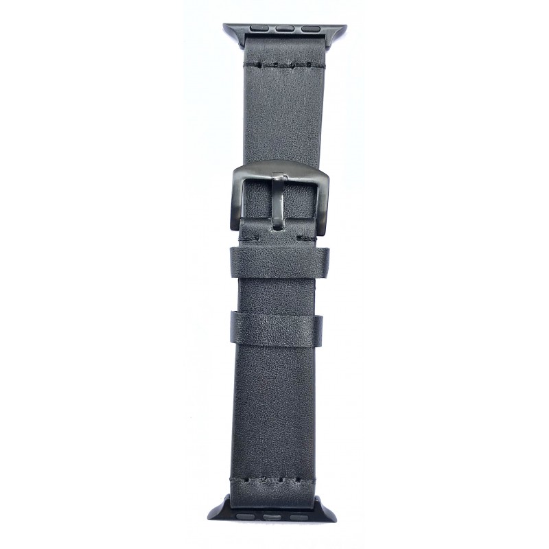 Ανταλλακτικό λουράκι QuickFit Genuine Leather Apple Watch 1/2/3/4/5/6/SE/7/8 (42/44/45/49mm) Black